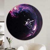 Muurcirkel Space surfing | Forex | Ø 120cm | Inclusief ophangsysteem