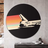 Muurcirkel Space regenboog | Forex | Ø 120cm | Inclusief ophangsysteem