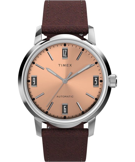 Timex Marlin Automatic TW2W33800 Horloge - Leer - Bruin - Ø 40 mm