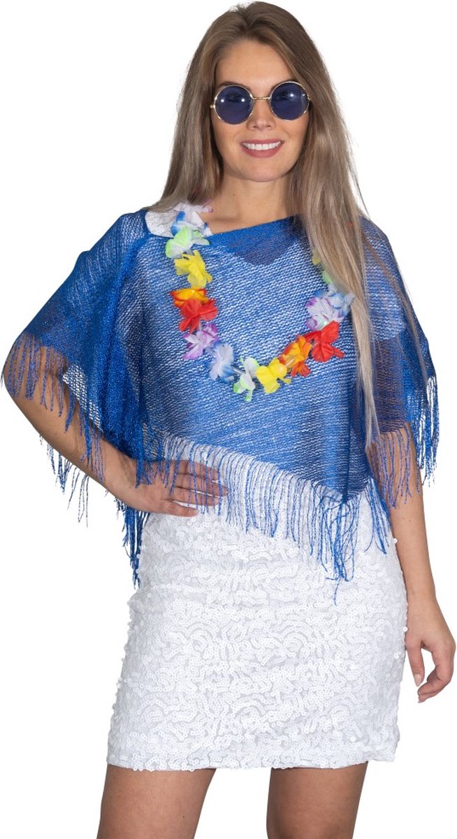Toppers 2026 Tropicana - Blauwe setje - Festivalponcho - Led Hawaii slinger - Bril - Beach/ Summer/ Zomer — afbeelding 2