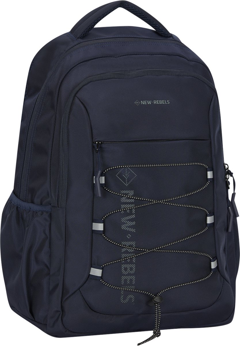 New Rebels Vince Leander Navy Blauw 27L Rugtas Waterafstotend Laptop 14