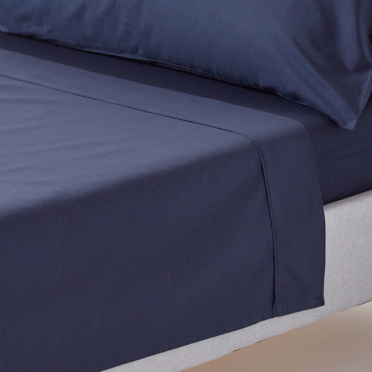 Homescapes Laken 240x280 cm – Marineblauw – 100% Egyptisch Perkal Katoen – 200 Draaddichtheid
