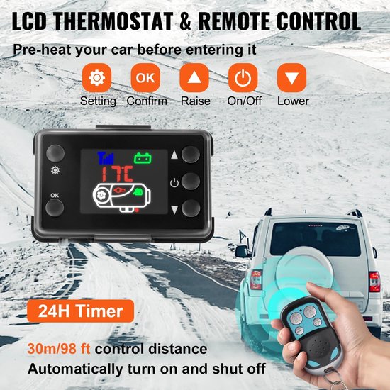 Diesel Standkachel 12V 8KW - Diesel Heater - Met een Intelligente LCD