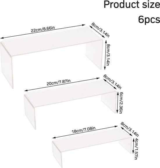 Strehknewen 3-laags acryl displaystandaard - transparante organizer