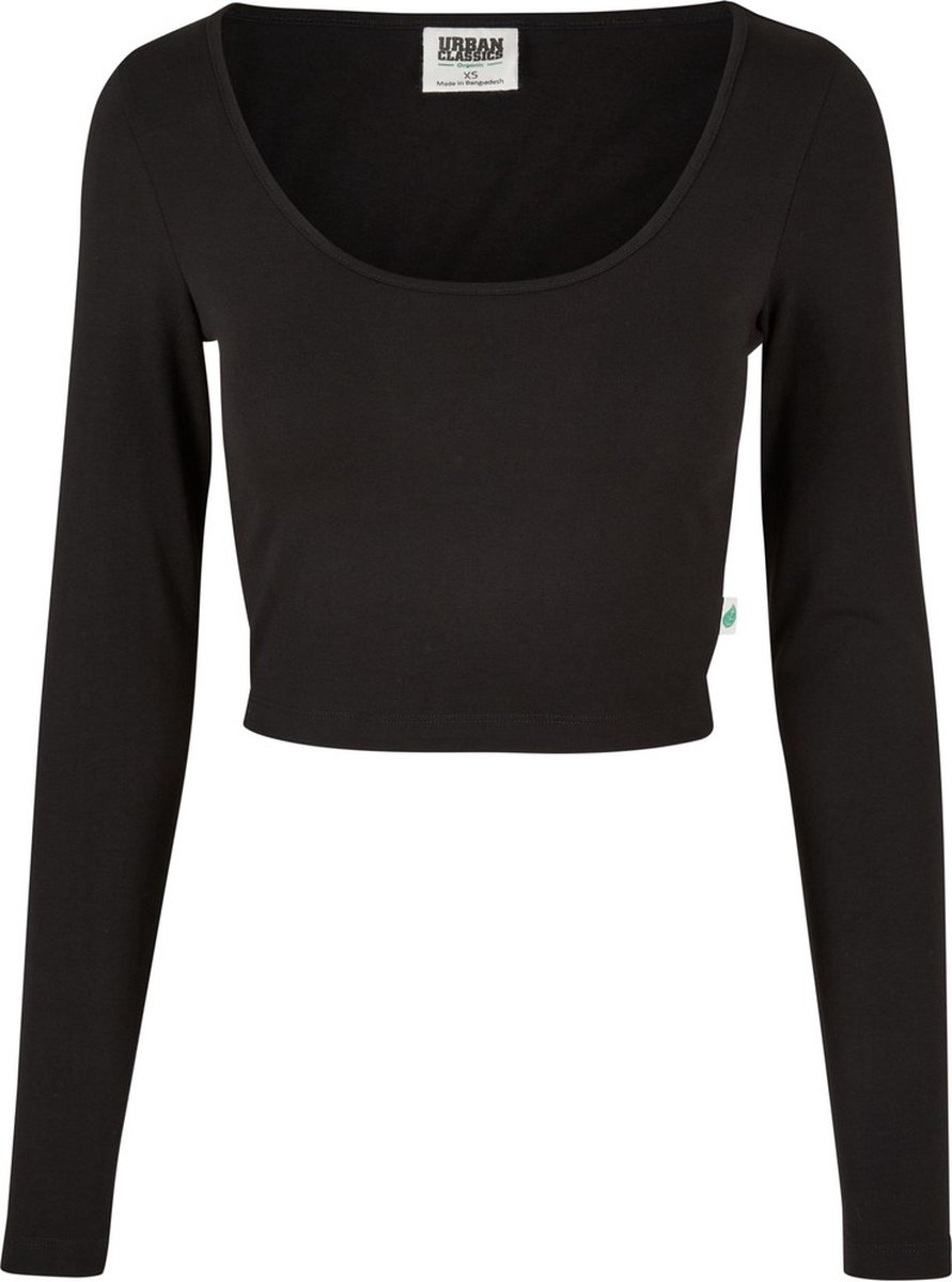Urban Classics Organic Cropped Longsleeve top M Zwart