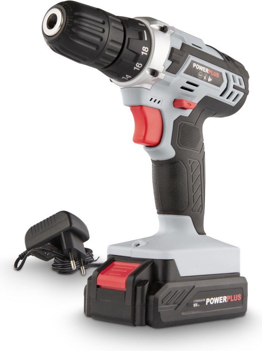 Powerplus Accuboormachine POWC1061 - Schroefboormachine op Batterij van 16 V voor Hout en Metaal - incl. Batterij, Lader en Koffer