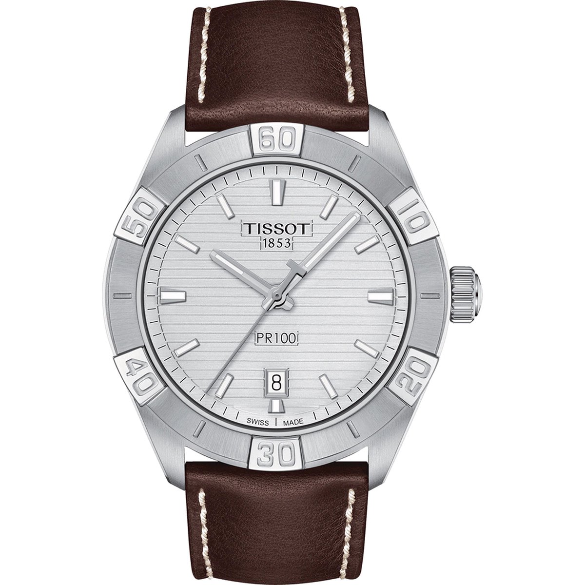 Tissot PR 100 Sport T1016101603100 Horloge - Leer - Bruin - Ø 42 mm