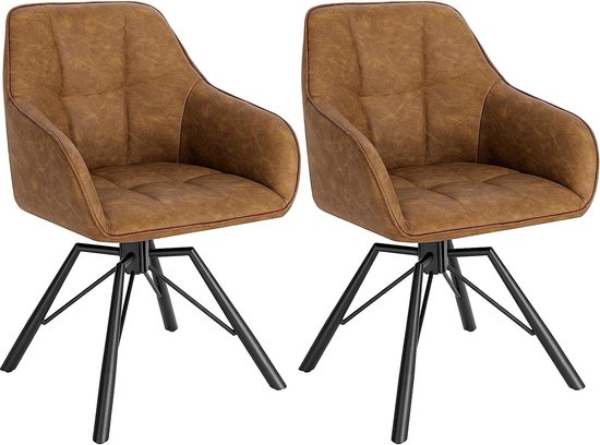 Rootz Draaibare Eetkamerstoelen - Draaistoelen - Comfortabele stoelen - Fluwelen bekleding - Ergonomisch ontwerp - Duurzame constructie - 58,5 cm x 82,5 cm x 54,5 cm
