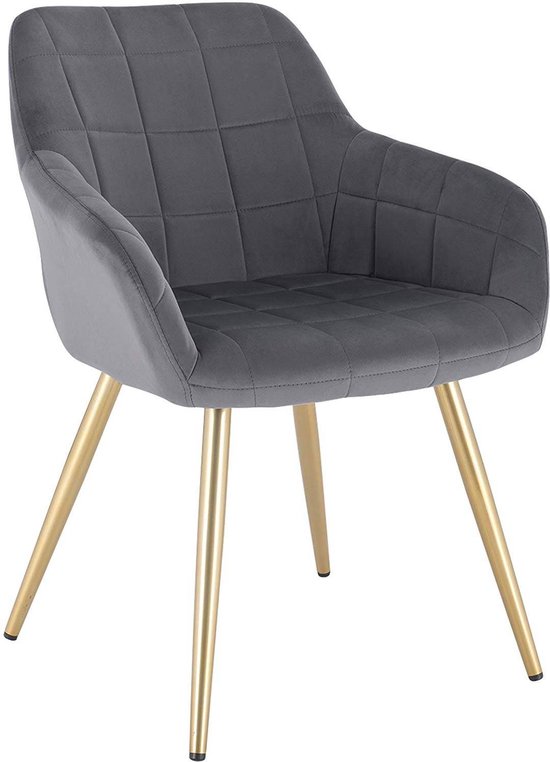 Rootz Velvet Eetkamerstoel - Comfortabele stoel - Stijlvolle zitting - Ergonomisch ontwerp - Duurzame constructie - Eenvoudige montage - 43 cm x 55 cm x 81 cm