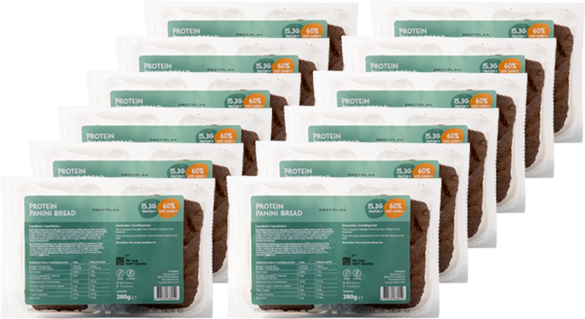 Goedkoopste Protiplan | Proteïne Panini Broodjes | 12 stuks | 12 x 4 x 65 gram