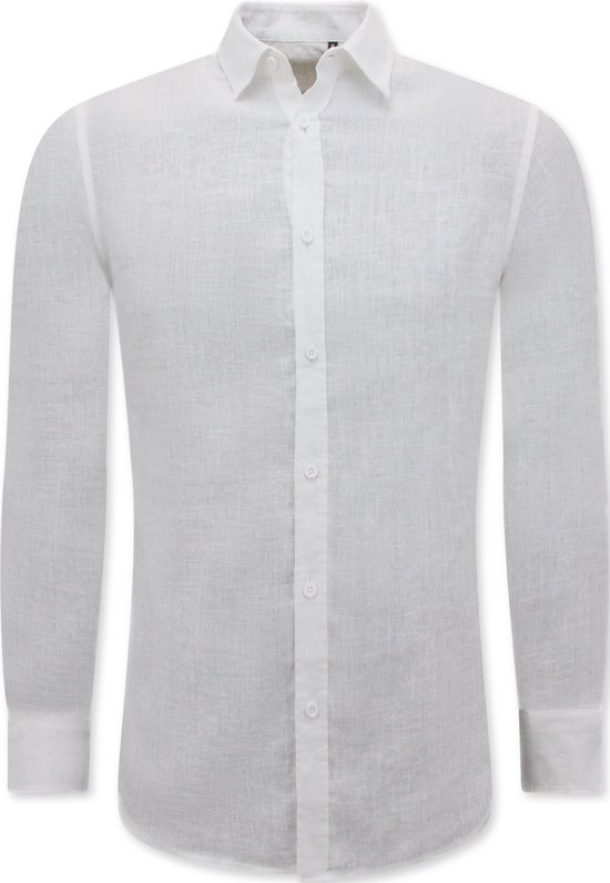 Linnen Overhemd Heren - Regular Fit - Blanco - Wit