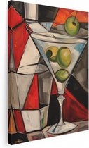 Artaza Canvas Schilderij Olijven in een Martiniglas - 30x40 - Klein - Foto Op Canvas - Canvas Print