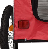 vidaXL - Hondenfietstrailer - oxford - stof - en - ijzer - rood - en - grijs