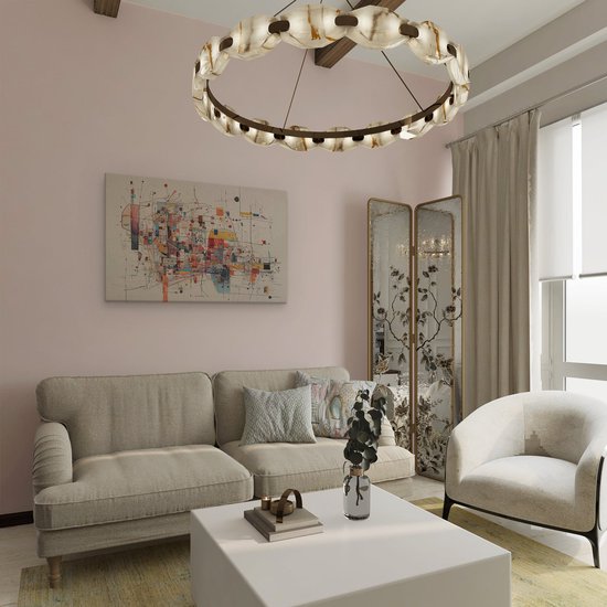 Artaza Peinture sur toile oeuvre abstraite avec de nombreuses lignes et formes - 90x60 - Décoration murale - Photo sur toile - Impression sur toile