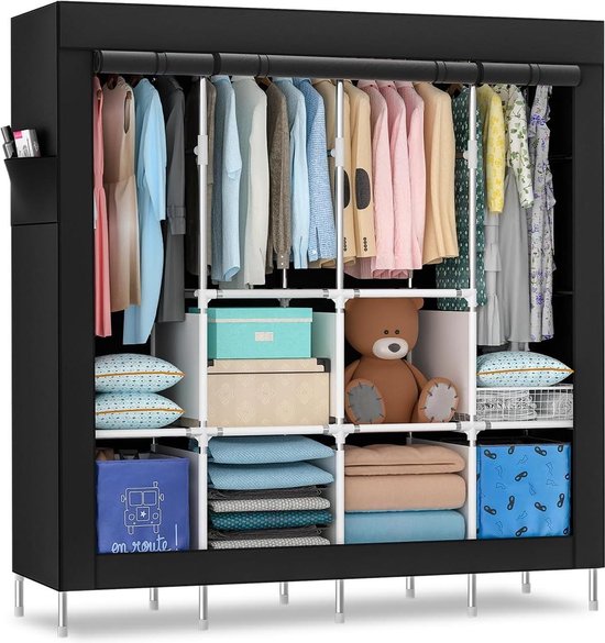 Robuuste kledingstandaard voor kinderen, met stalen frame, zwart, afmetingen: 1 m lang x 1,2 m hoog