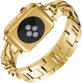 Bracelet Femme - Bling Diamant Band - Riem en métal adapté au Apple Watch Band 40 mm, 41 mm, 38 mm - Pour Iwatch Series 7 Se 6 5 4 - Design de Luxe Or