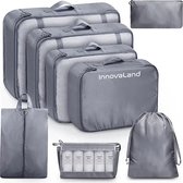 Innovaland - Cubes d'emballage Premium Set - 9 pièces - Cubes d'emballage Compression - Rangement pour sièges-auto de bagages - Cube de compression - Cubes d'emballage Sac à dos - Cubes d'emballage