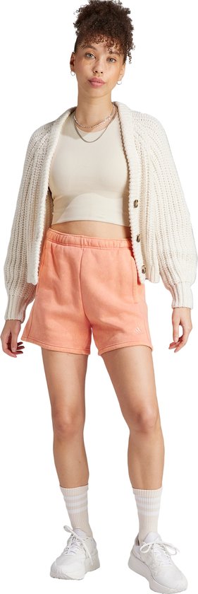 adidas Sportswear ALL SZN Fleece Washed Short - Dames - Rood- M