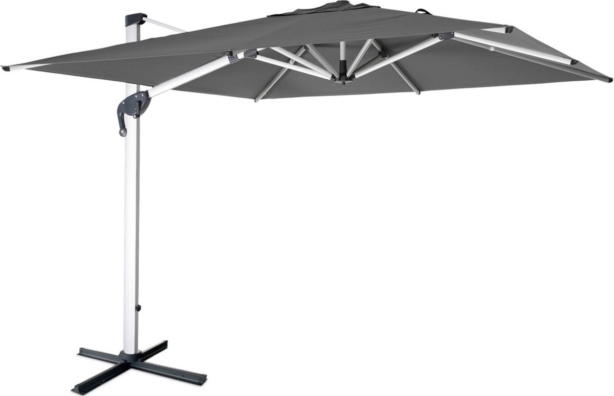 sweeek - Vierkante parasol 3x3m, polyester doek, geanodiseerd aluminium frame, hoes inbegrepen