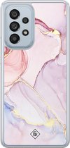 Casimoda® hoesje - Geschikt voor Samsung Galaxy A53 - Marmer roze paars - 2-in-1 case - Schokbestendig - Marble design - Verhoogde randen - Paars, Transparant