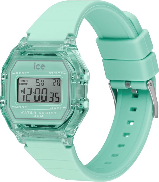 Ice Watch ICE digit retro - Azure blue - Clear 022889 Horloge - Siliconen - Blauw - Ø 33 mm