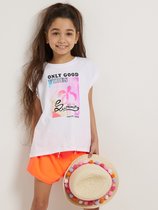 TerStal Meisjes / Kinderen Europe Kids Wijd T-shirt Met Fotoprint Wit In Maat 134/140