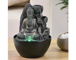 Kamerfontein Boeddha Revata (18cm) | Binnenfontein | Waterornament | Incl. LED Verlichting | Feng Shui Webwinkel