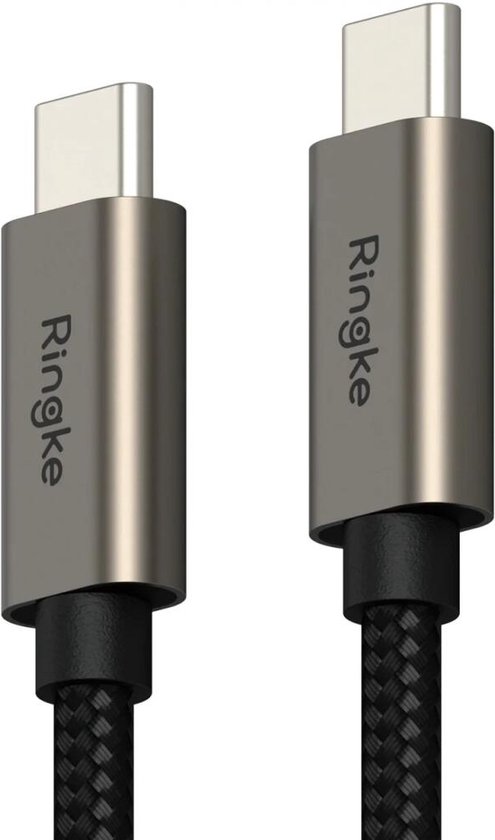 Ringke Fast Charging Basic - USB-C naar USB-C Kabel - 20V/3A, 60W - PD 3.0, PPS - 480Mbps - 0.5M Zwart