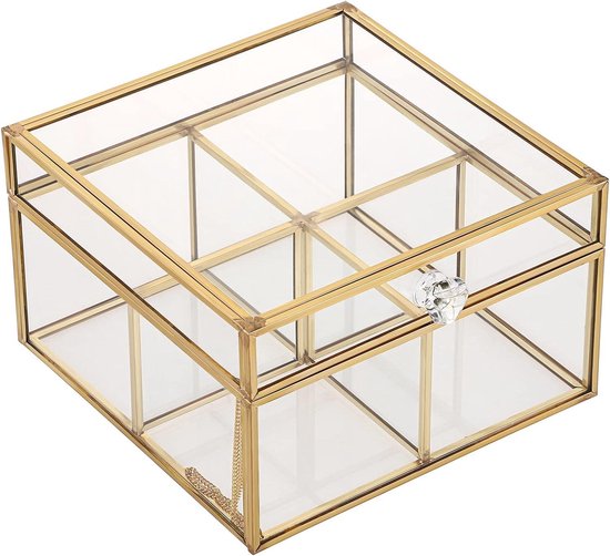 KICHLY Theezakjes, organizer, set van 2, stapelbare bewaardoos voor theezakjes met doorzichtig deksel voor werkbladen, keukenkasten, voorraadkamers, zoetstoffen (transparant