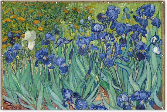 Foto: Muurdecoratie irissen vincent van gogh 180x120 cm tuinposter tuindoek buitenposter