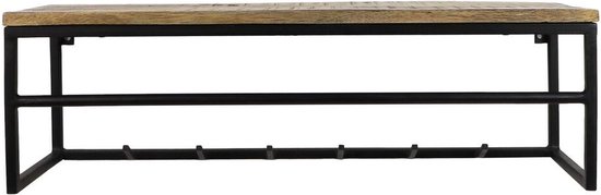 HSM Collection - Kapstok 80x25x25cm hout en metaal - naturel/zwart