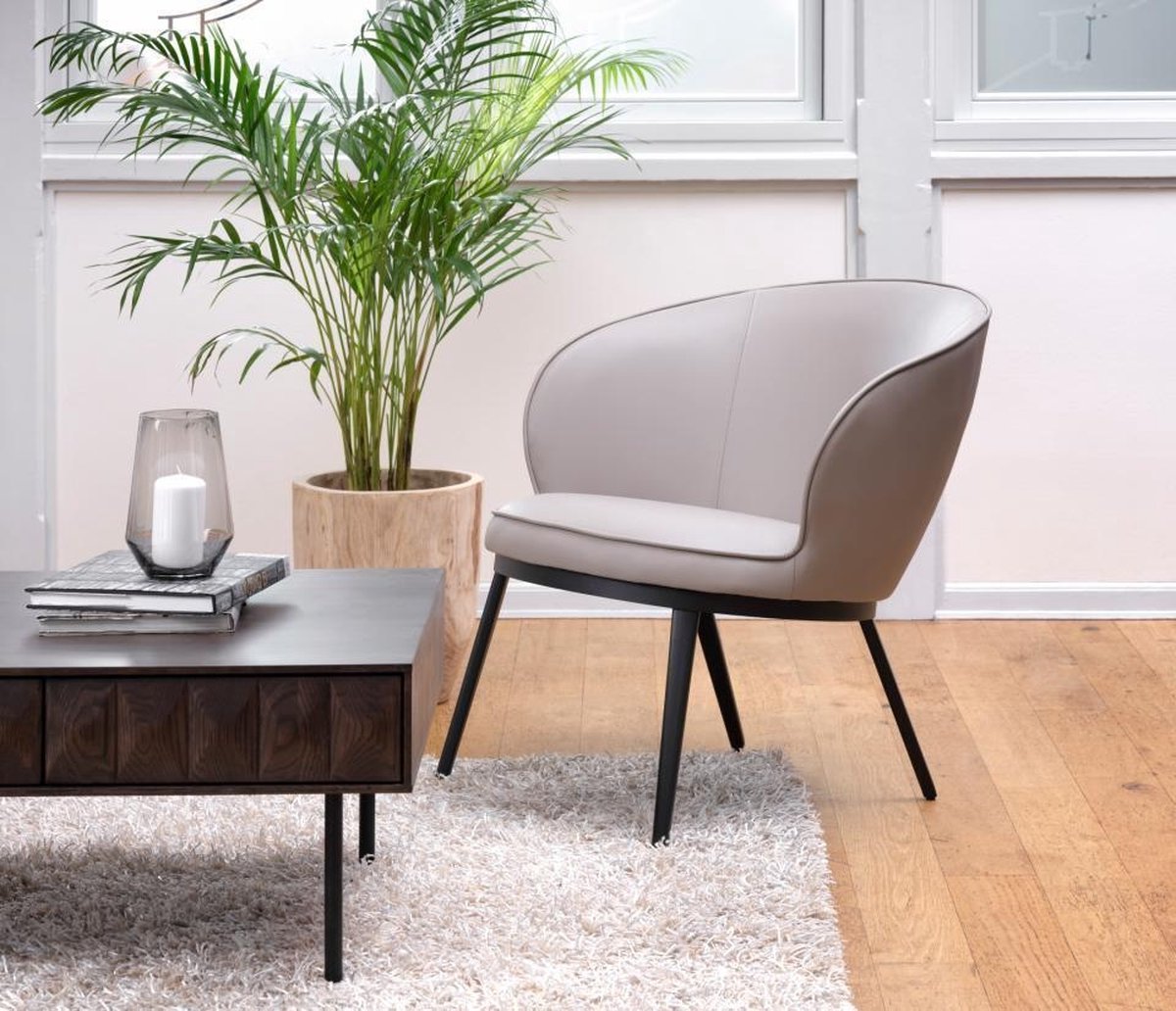 GAIN LOUNGE TAUPE FAUX LEATHER