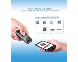 Parya Official- Handscanner - Barcodescanner - Draadloze Mini Barcode Scanner - Wireless scanner - Handscanner - Professionele scanner - QR code scanner - EAN en QR codes - Bluetooth