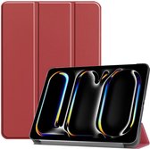 Tri-Fold Book Case met Wake/Sleep - Geschikt voor iPad Pro 11 (2024) Hoesje - Bordeaux