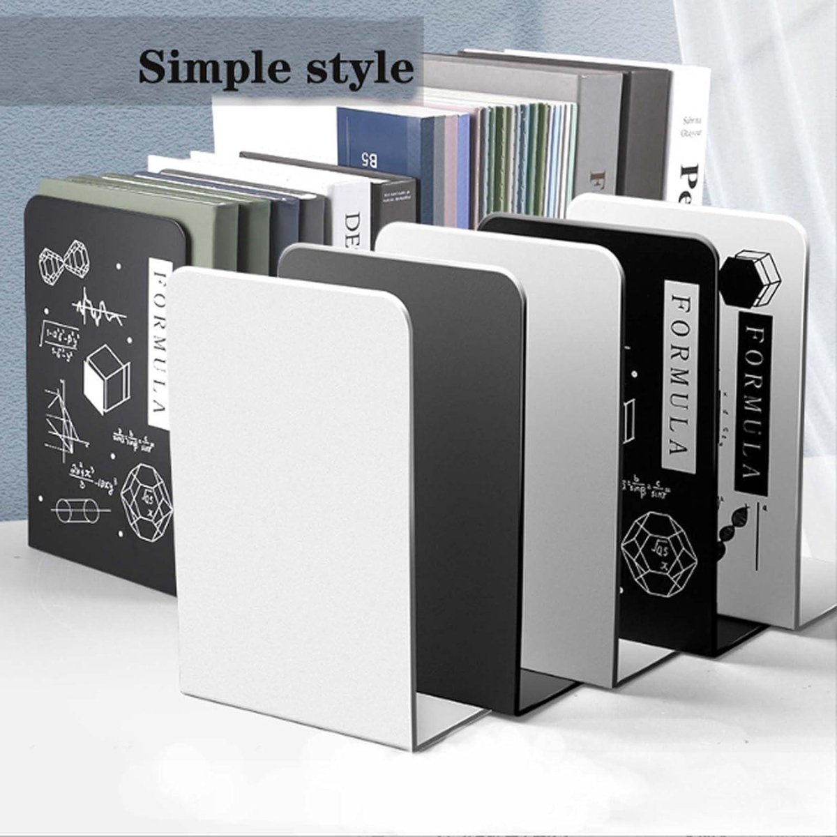 Zware Boekensteunen, 1 stks Metalen Boekensteun Boekenhouder Verstelbare Uitbreidbare Bureau Organizer voor Thuiskantoor School Bibliotheek (15 * 10 * 19 cm Bruin