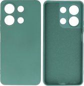 Hoesje Geschikt voor Xiaomi Redmi Note 13 4G - Fashion Telefoonhoesje Backcover - Siliconen Hoesje - Donker Groen