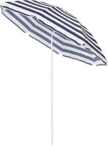 Strandparasol Kantelbaar 180cm Blauw/Wit