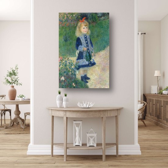 Une fille avec un arrosoir - Tableau Pierre-Auguste Renoir - Décoration murale fille - Tableaux sur toile Personnage - Décoration murale chambre d'enfant - Peinture sur toile - Peintures & affiches 60x90 cm