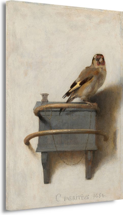 Het Puttertje - Carel Fabritius schilderijen - Vogel schilderij - Schilderijen canvas Dier - Muurdecoratie klassiek - Schilderijen canvas - Woonaccessoires 60x90 cm