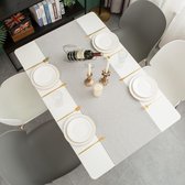Tafelloper modern, afwasbaar, waterafstotend, lotuseffect, tafelloper voor buiten, onderhoudsvriendelijk, grijs, 30 x 120 cm