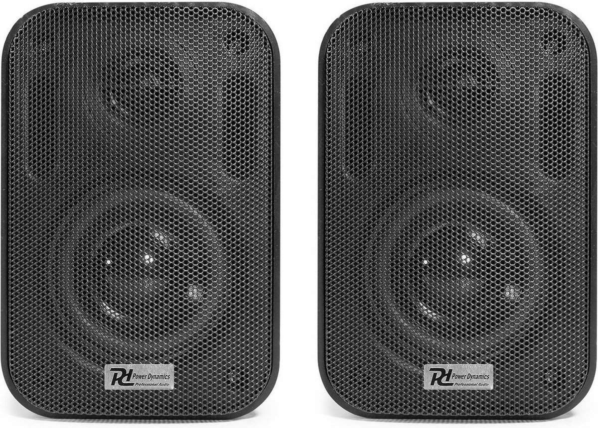Power Dynamics buitenspeakerset - 6x zwarte 60W speakers en 100V versterker - Bluetooth & mp3 speler thumbnail 6
