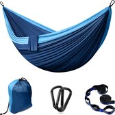 Hangmat Outdoor Campinghangmatten 2 personen 300 x 200 cm Ultralicht draagbaar Reishangmat tot 300 kg Draagvermogen Tuin Strand Dubbele hangmat Parachute Nylon Ademende hangmat