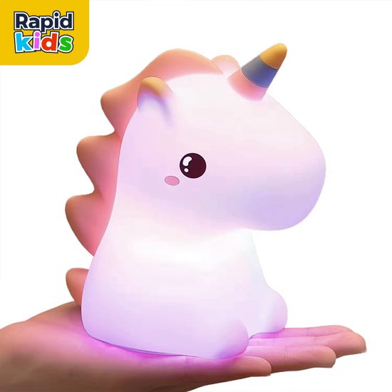 Unicorn Nachtlamp | RapidKids | Eenhoorn | Nachtlampje Kinderen & Baby | Siliconen | Lampje Slaapkamer | Knijplampje | Touch lamp