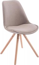 In And OutdoorMatch Bezoekersstoel Trisha - Taupe stoffen stoel - Set van 1 - Met rugleuning - Vergaderstoel - Zithoogte 45cm