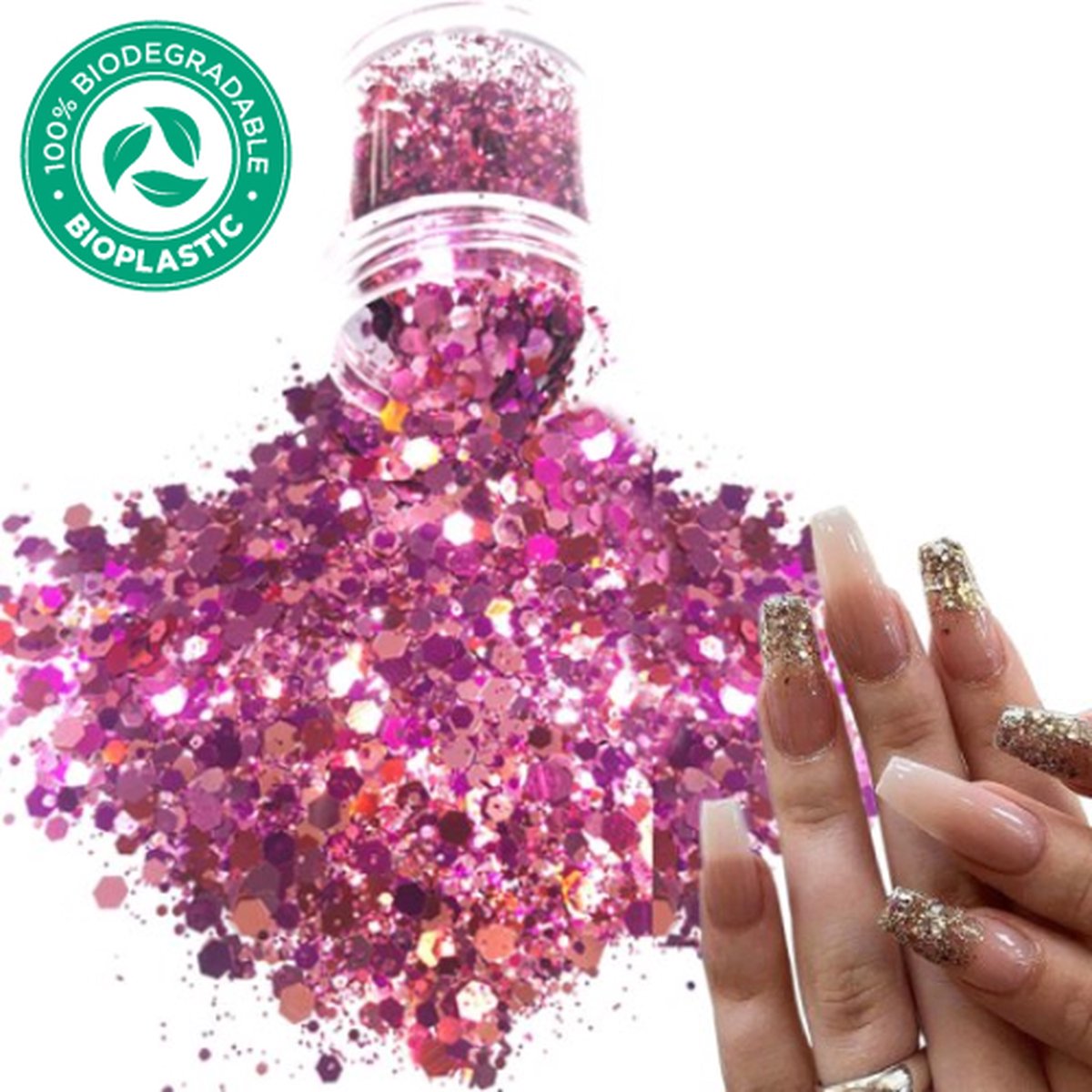 Goedkoopste Chunky Glitters (Paars/Roze) [Volume 8g - Festival Glitter Outfit Nagel Decoratie Versiering - Manicure Kunstnagels Nepnagels Acryl Nagels - Kinderen Volwassenen Dames Glitters]