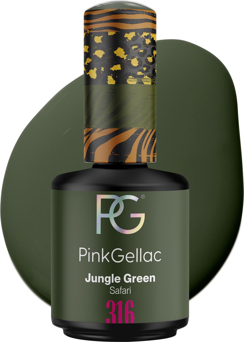 Goedkoopste Pink Gellac Gellak - 316 Jungle Green 15ml - Groene Gel Nagellak - Gellac - Gel Nagels Producten