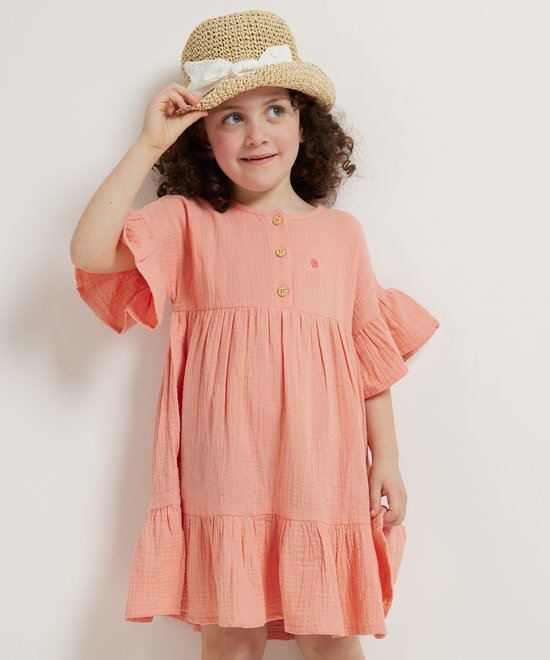 TerStal Filles / Enfants Europe Kids Robe Large Mousseline Corail En Taille 134/140