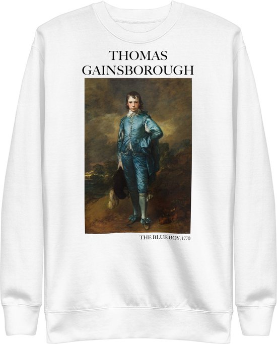 Thomas Gainsborough 'De Blauwe Jongen' ("The Blue Boy") Beroemd Schilderij Sweatshirt | Unisex Premium Sweatshirt | Wit | S