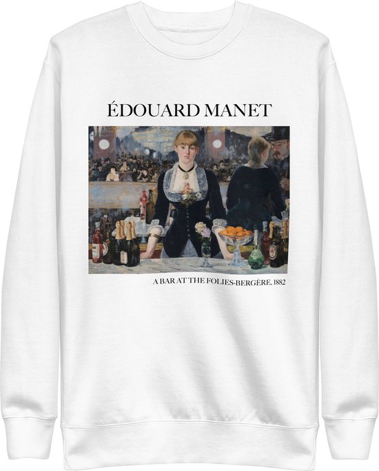 Édouard Manet 'Een Bar in de Folies-Bergère' ("A Bar at the Folies-Bergère") Beroemd Schilderij Sweatshirt | Unisex Premium Sweatshirt | Wit | S