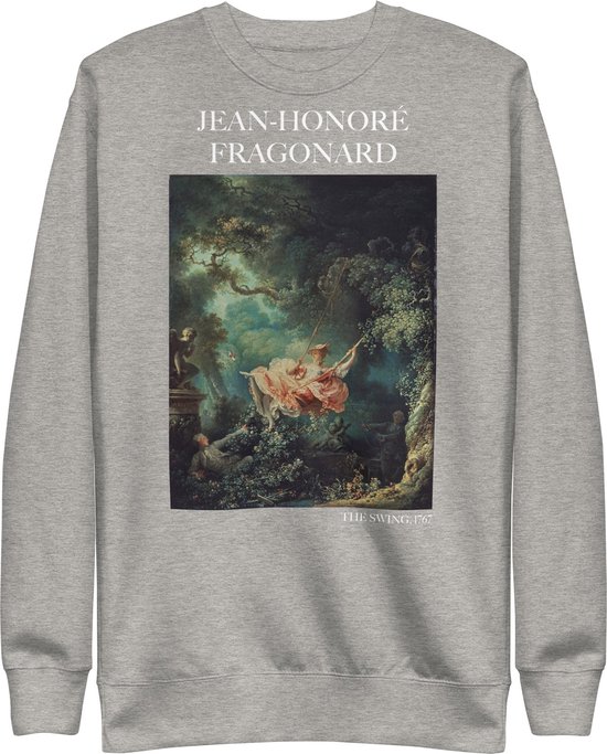 Jean-Honoré Fragonard 'De Zwaai' ("The Swing") Beroemd Schilderij Sweatshirt | Unisex Premium Sweatshirt | Carbon Grijs | XL